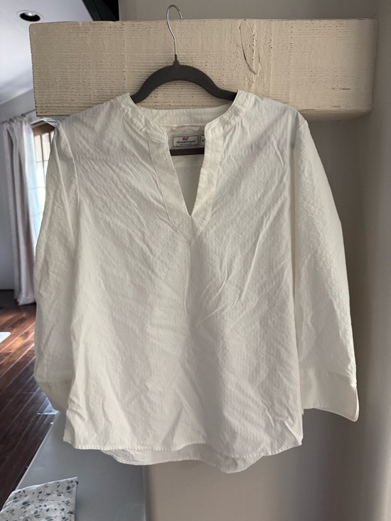 Vineyard Vines Tops - Vineyard Vines White Split-Neck Performance Top